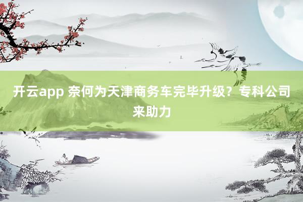 开云app 奈何为天津商务车完毕升级？专科公司来助力