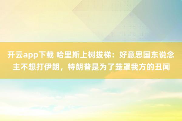 开云app下载 哈里斯上树拔梯：好意思国东说念主不想打伊朗，特朗普是为了笼罩我方的丑闻