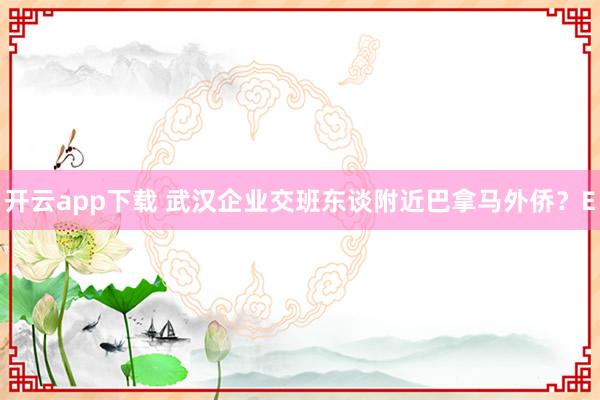 开云app下载 武汉企业交班东谈附近巴拿马外侨？E