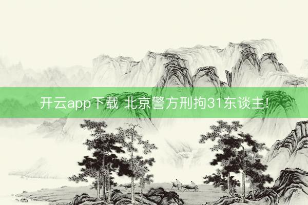开云app下载 北京警方刑拘31东谈主!